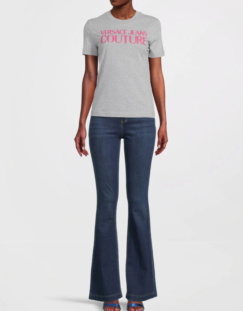 Jeans Couture Logo Print T-Shirt - Grey Marl