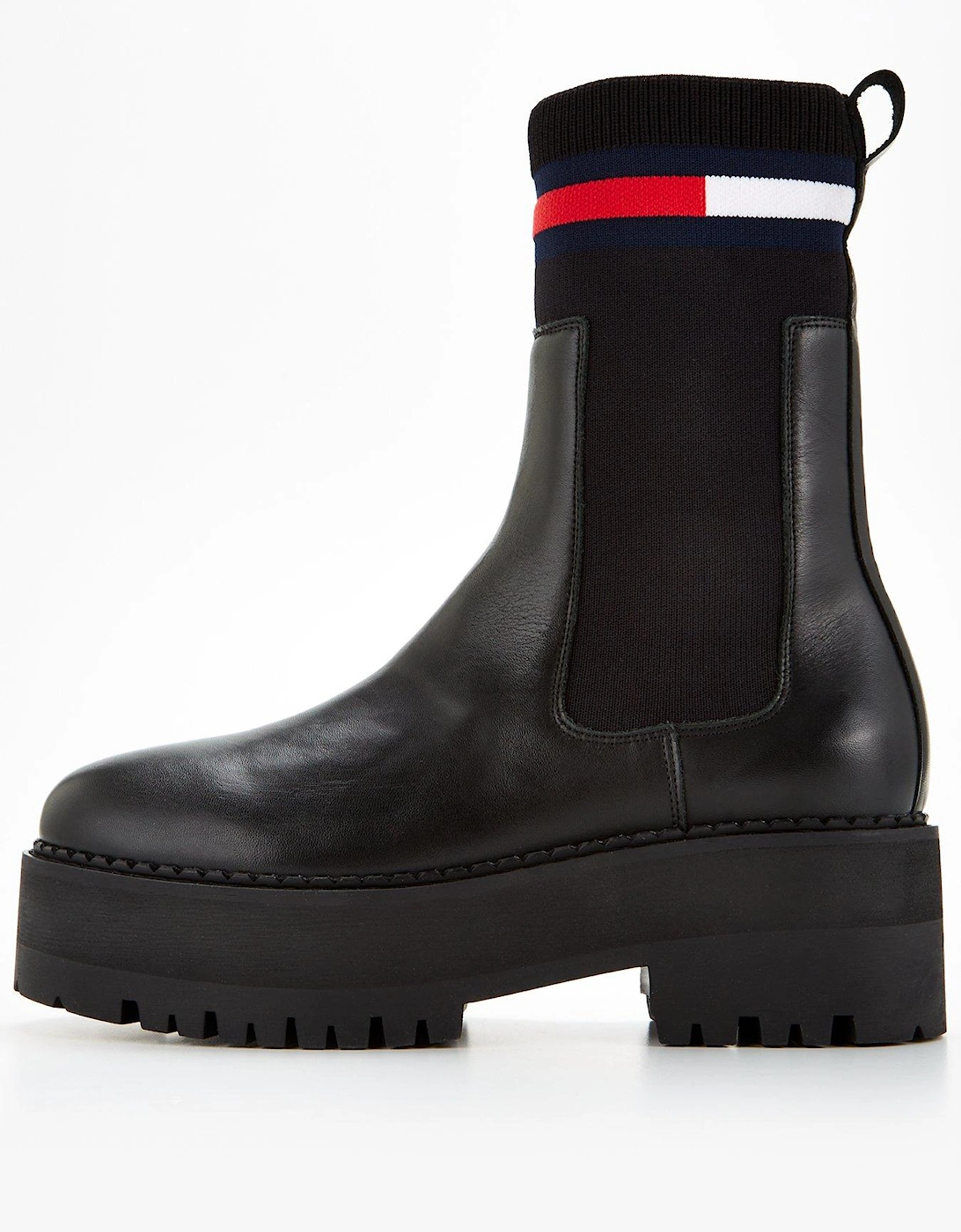 Leather Chelsea Sock Boot - Black, 7 of 6