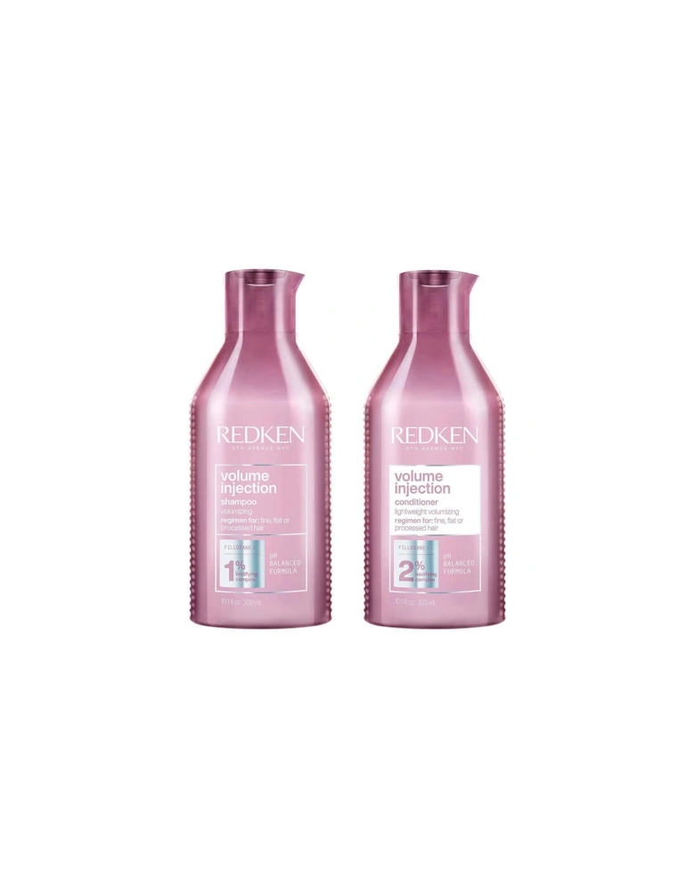 Volume Injection Shampoo 300ml and Conditioner 300ml Set for Fine, Flat Hair, Adds Lift and Volume