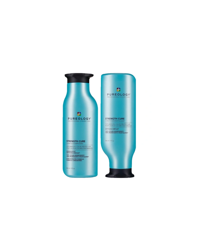 Strength Cure Shampoo and Conditioner Bundle for Damaged Hair, Sulphate Free for a Gentle Cleanse with Vegan Formulas