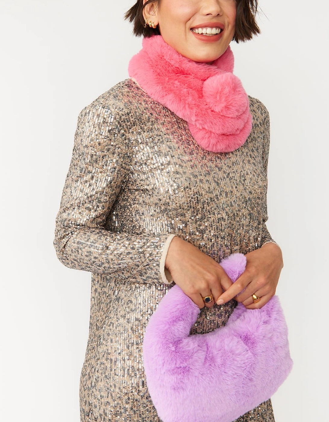Pink Faux Fur Scarf, 4 of 3