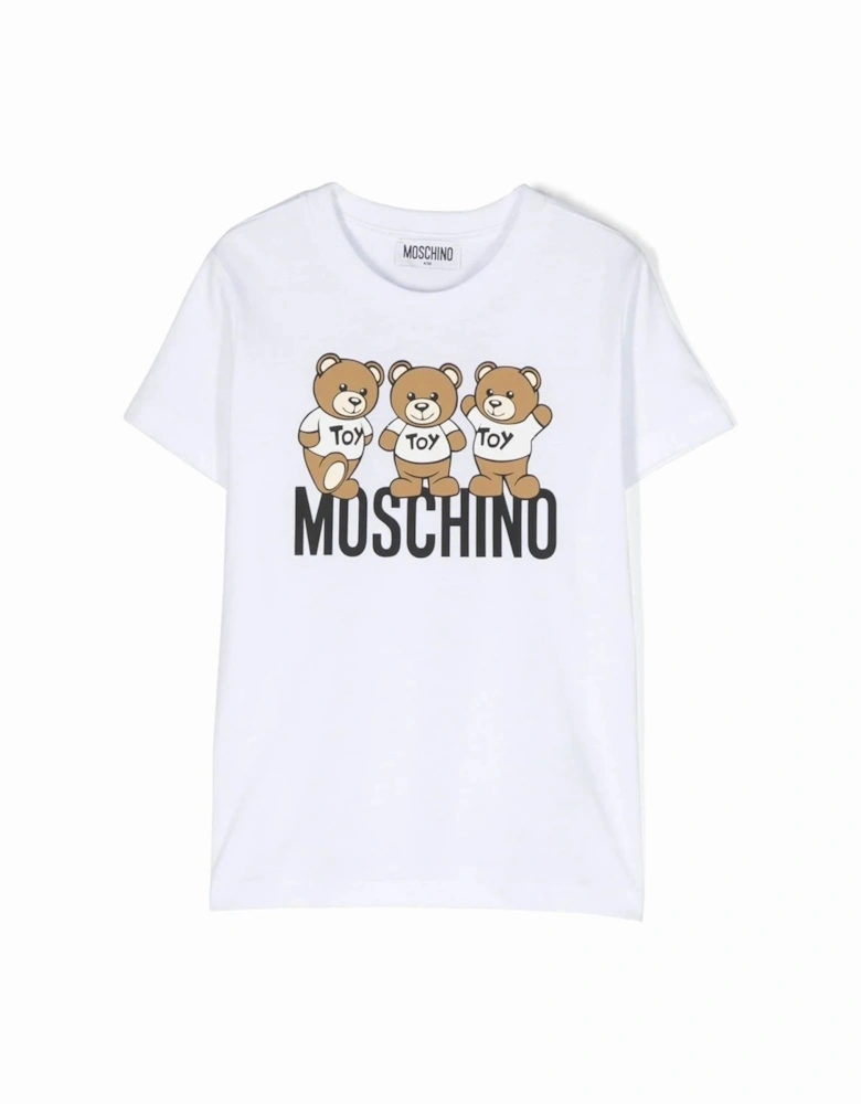 Boys Teddy Logo T-shirt in White