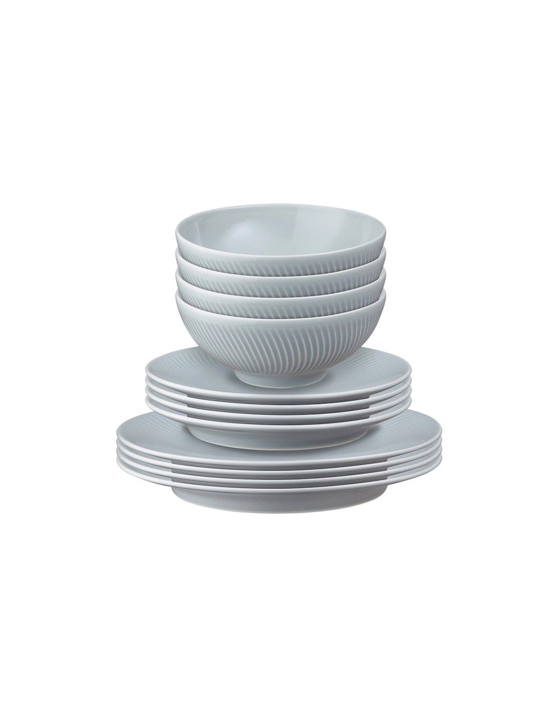 Porcelain Arc 12-Piece Tableware Set in Grey, 2 of 1
