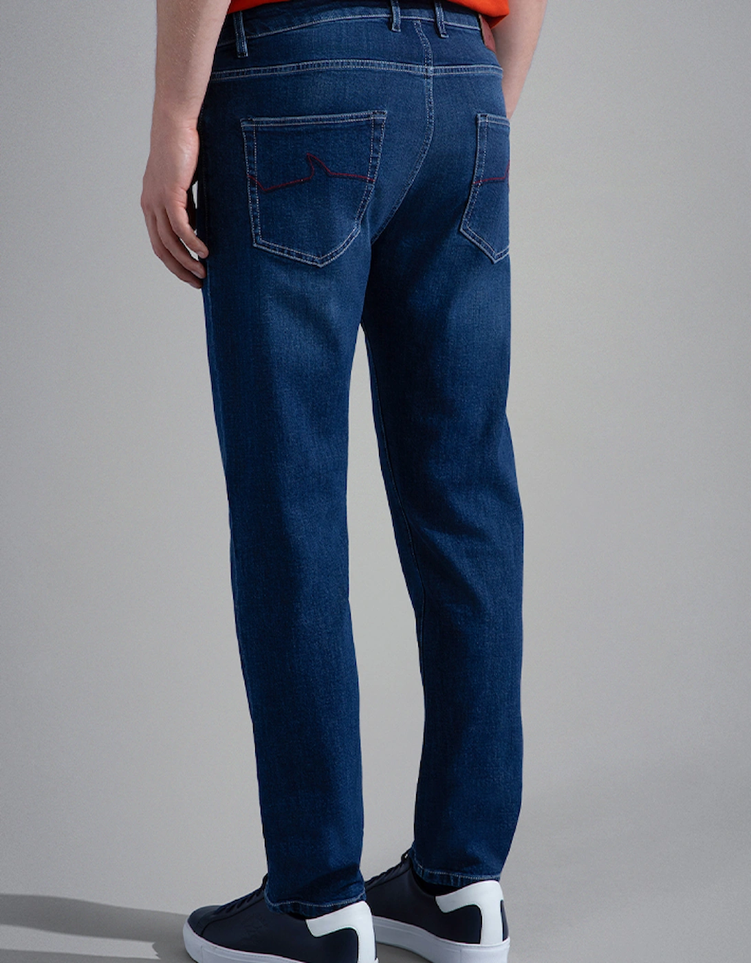 Men's Red Rivet Stretch Jeans