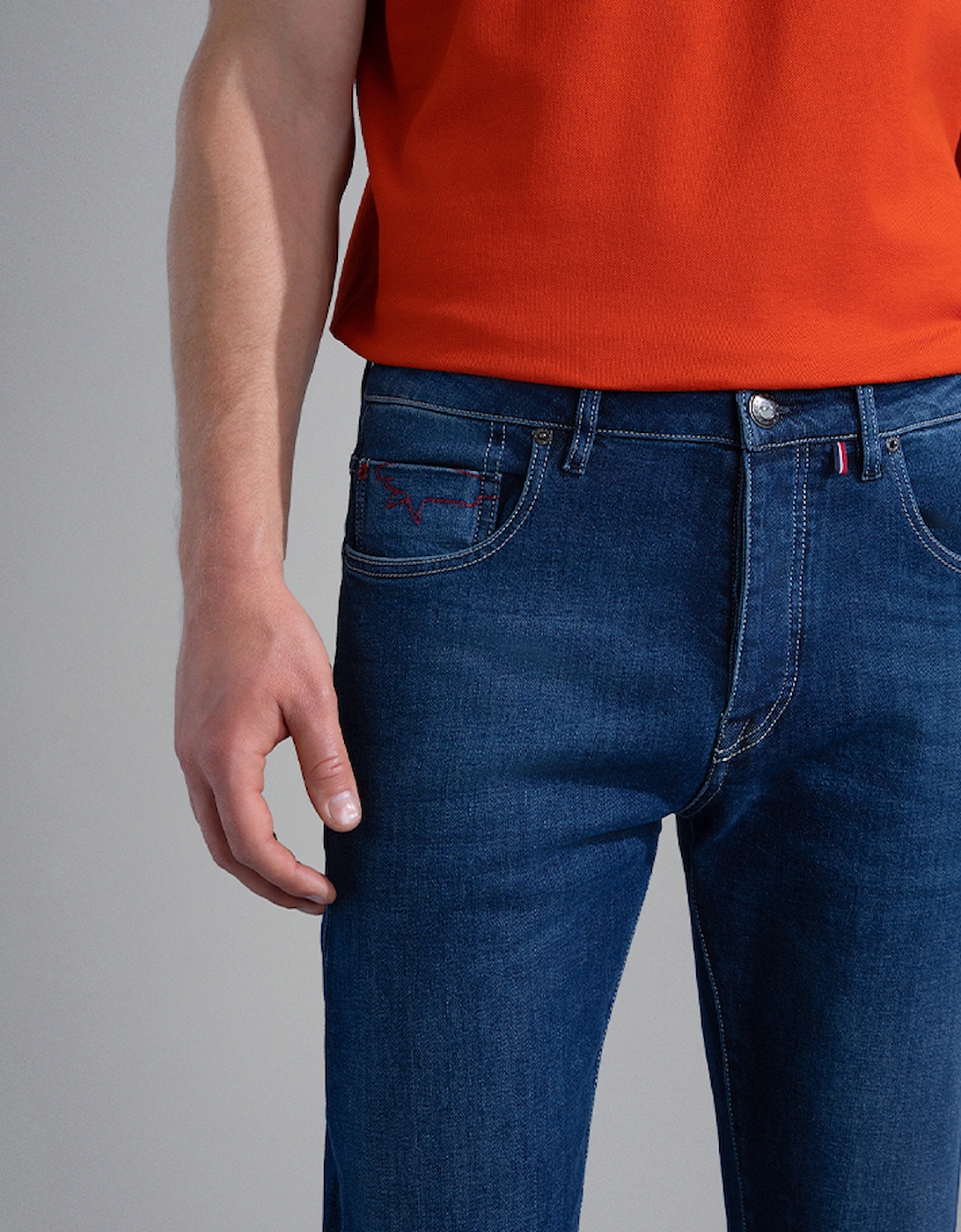 Men's Red Rivet Stretch Jeans