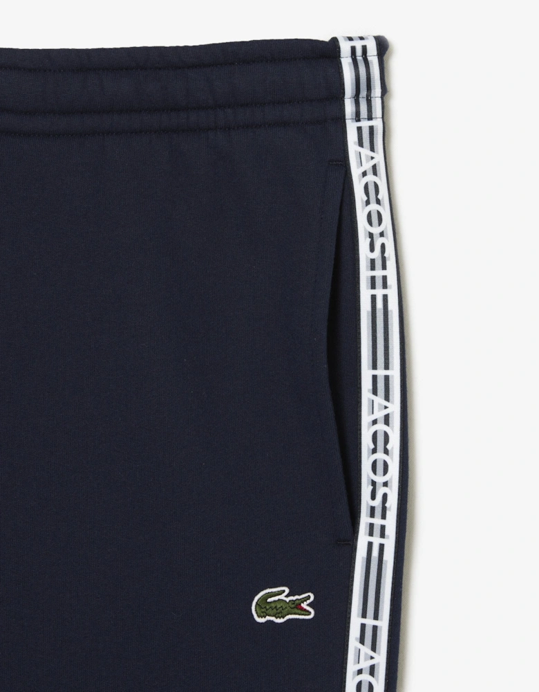 Men's Navy Blue Jogging Bottoms With Taping logo