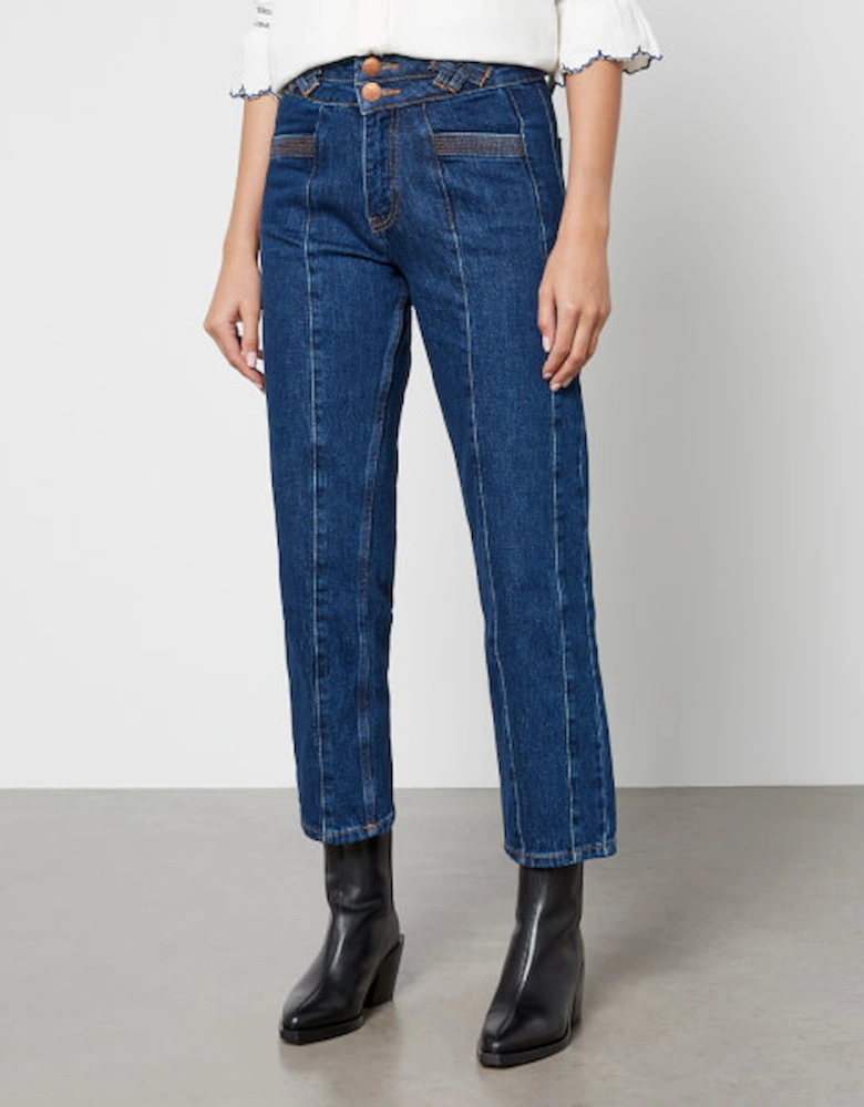 Willow Stretch-Denim Cropped Straight-Leg Jeans