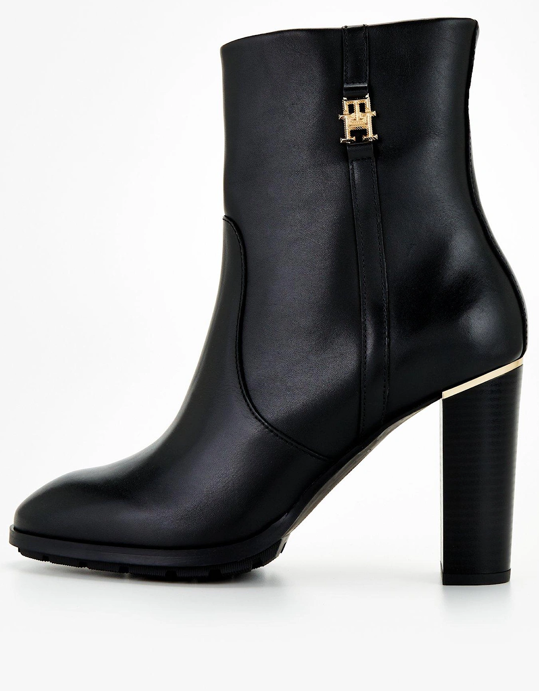 Feminine Mid Heel Leather Boot - Black, 7 of 6
