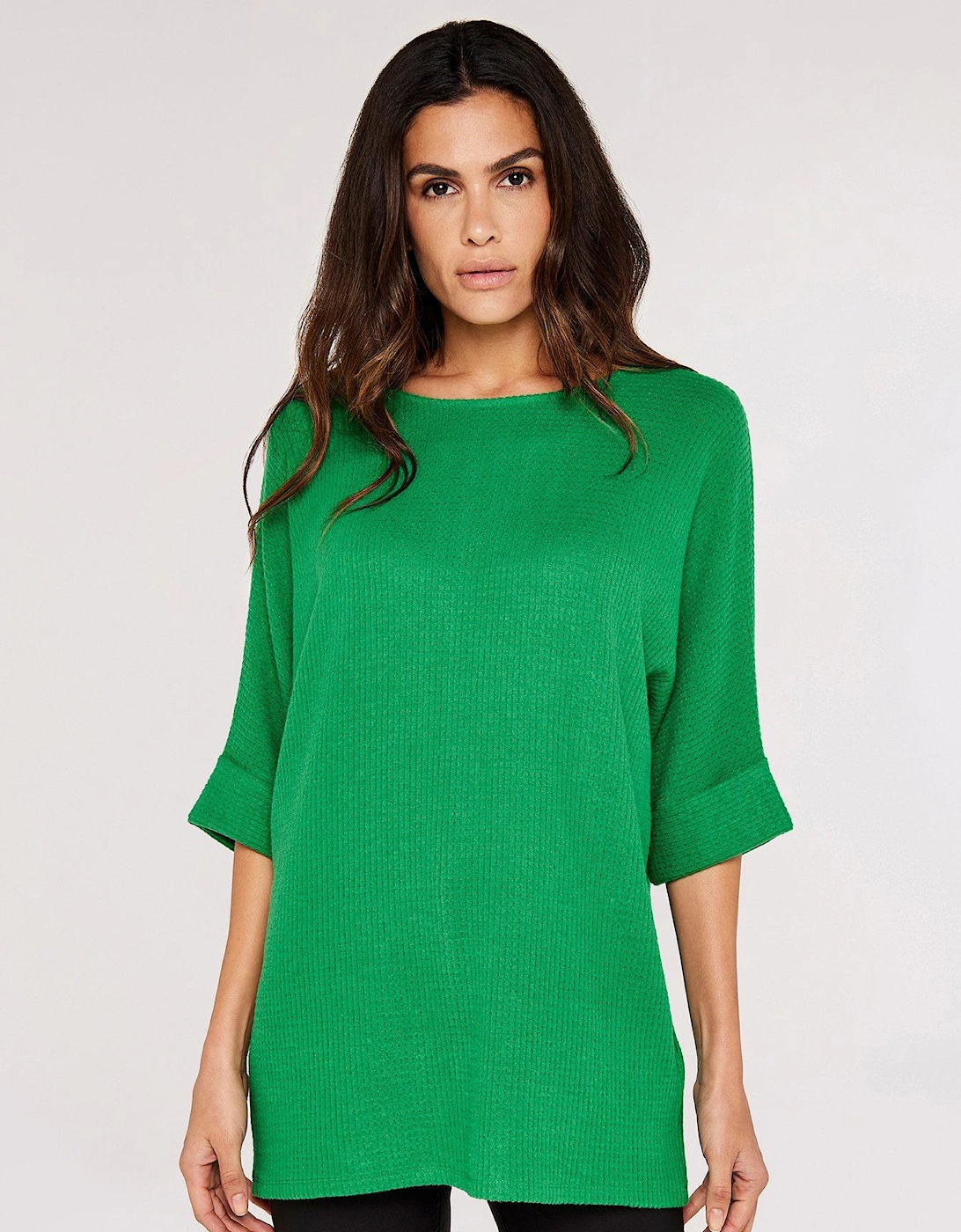 Brushed Waffle Knit Batwing Top, 2 of 1