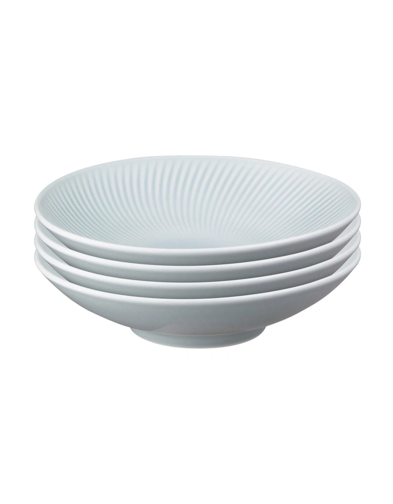 Porcelain Arc Pasta Bowls in Grey – Set of 4