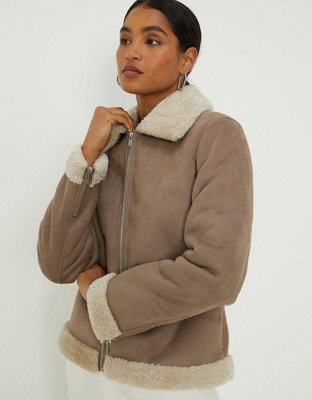 Front Zip Aviator - Taupe, 5 of 4
