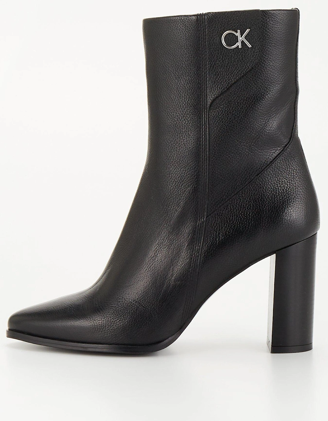 Cup Ankle Leather Heel Boot - Black, 7 of 6