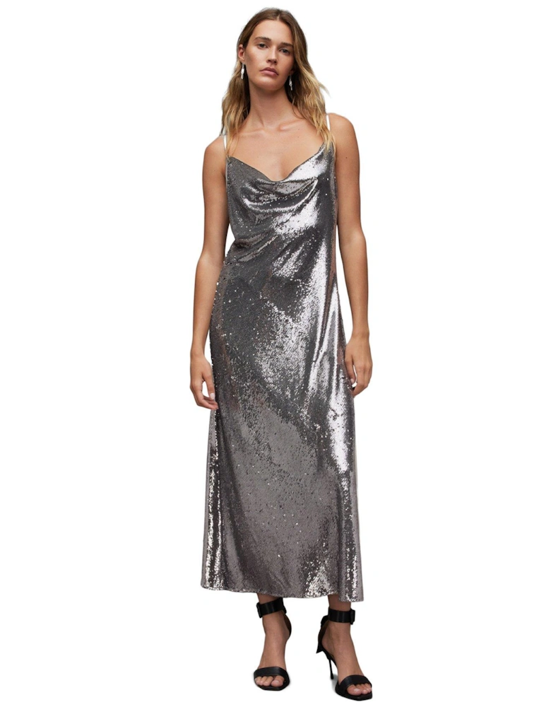 Hadley Sequin Dress - Gunmetal Grey
