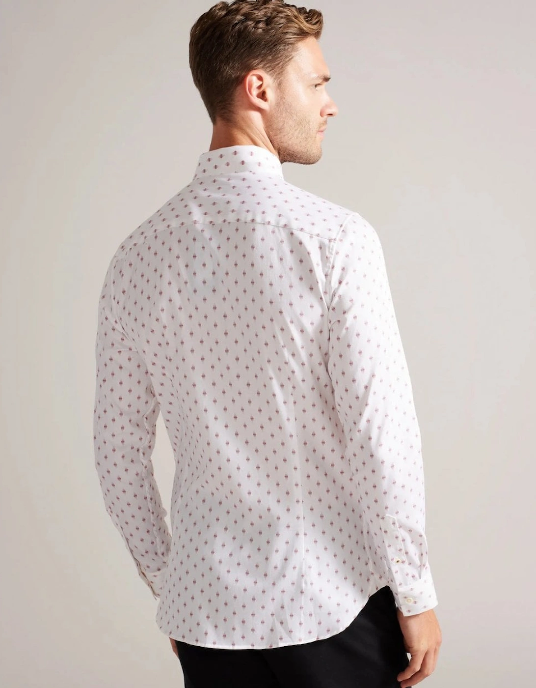 Ardea Mens Long Sleeve Geometric Print Shirt