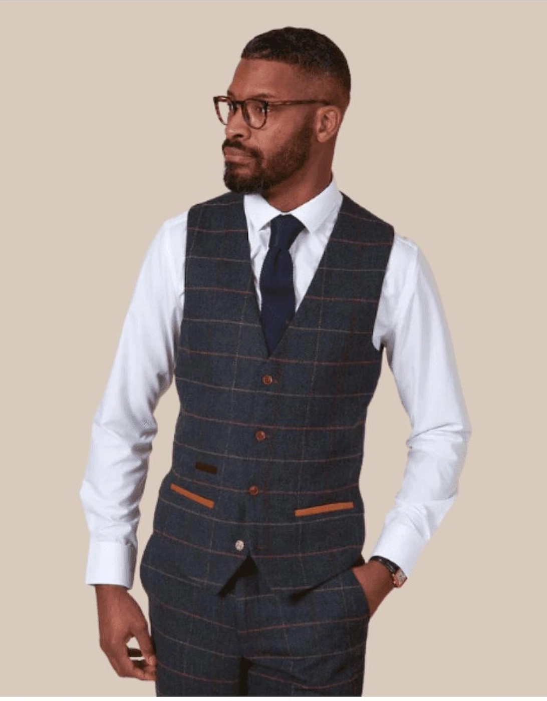 Eton Navy Check Waistcoat, 4 of 3