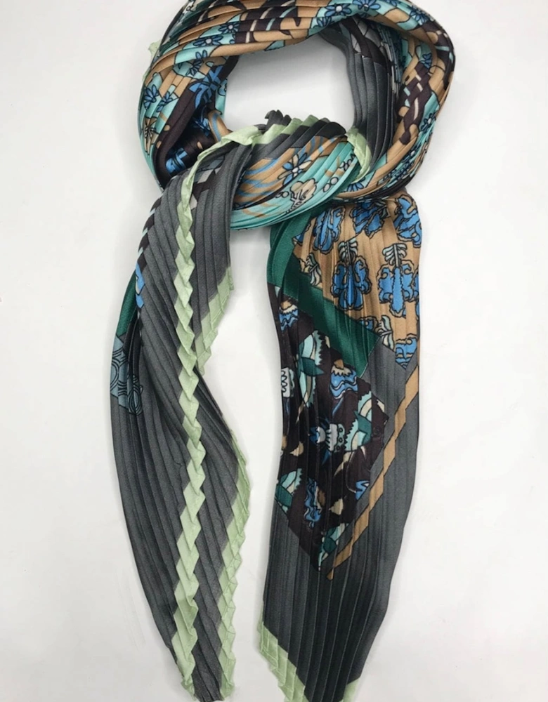 Silk Blend Pleated Scarf