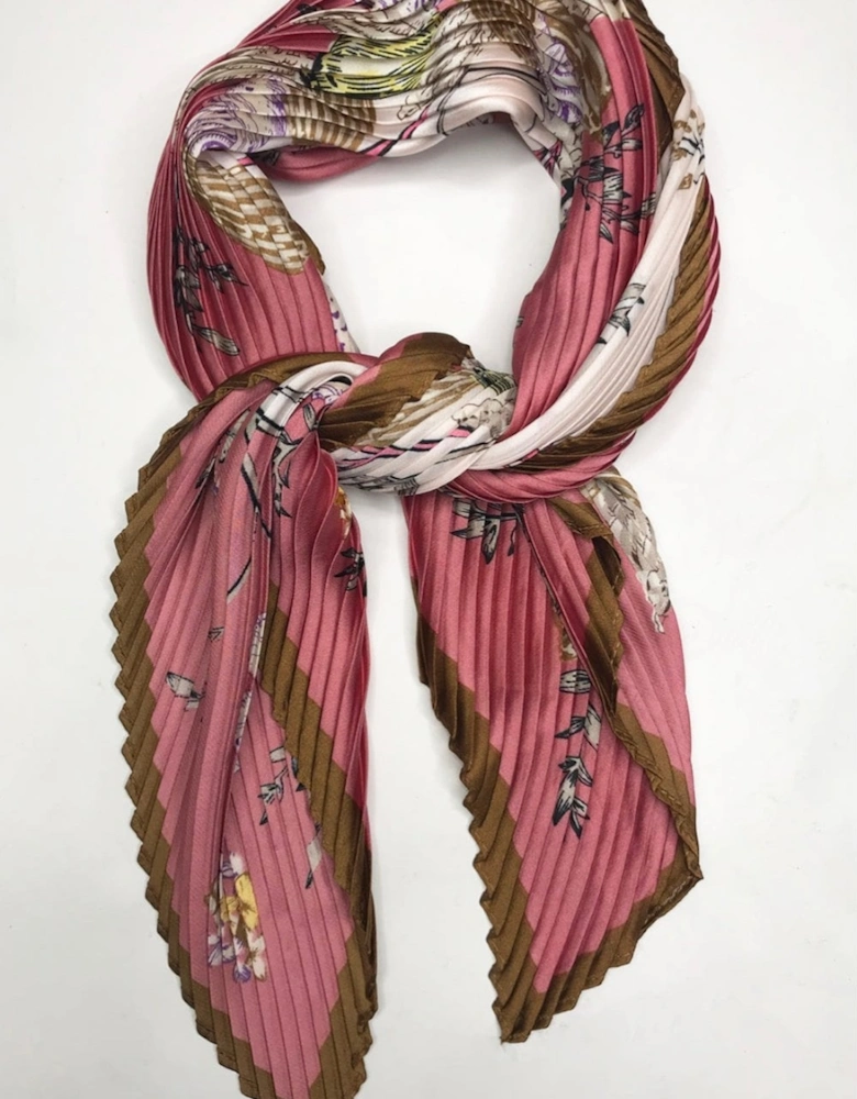 Silk Blend Pleated Scarf