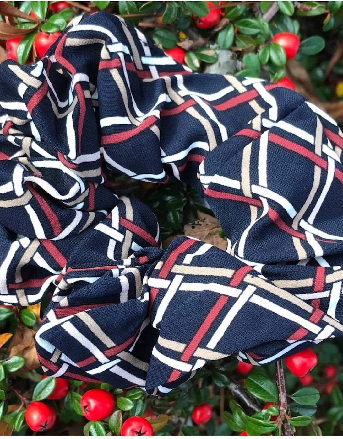 Silk Blend Check Scrunchie, 2 of 1