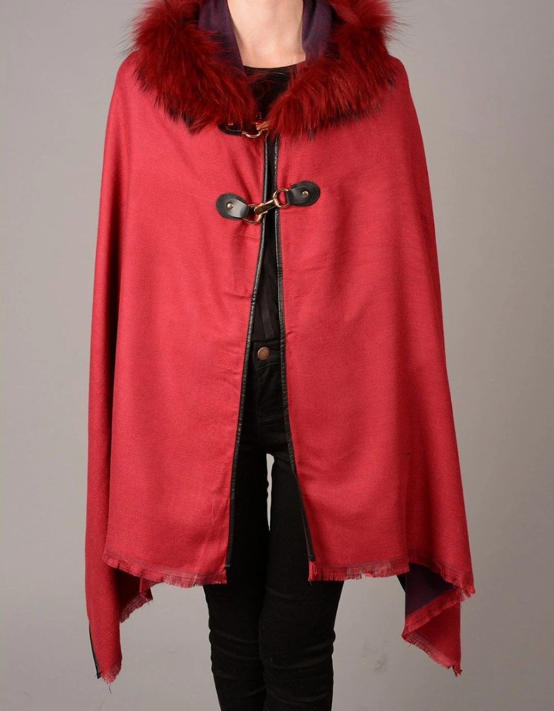 Faux Fur Collar Cape, 3 of 2