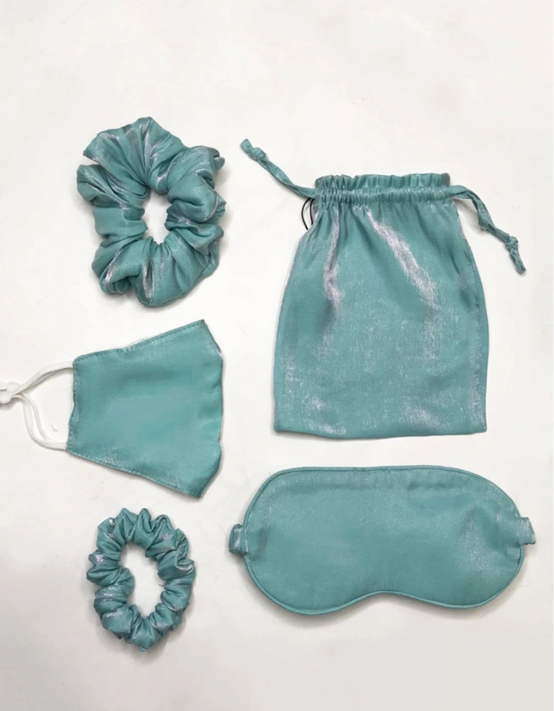 Silk Blend Face Eye Mask Scrunchie Set