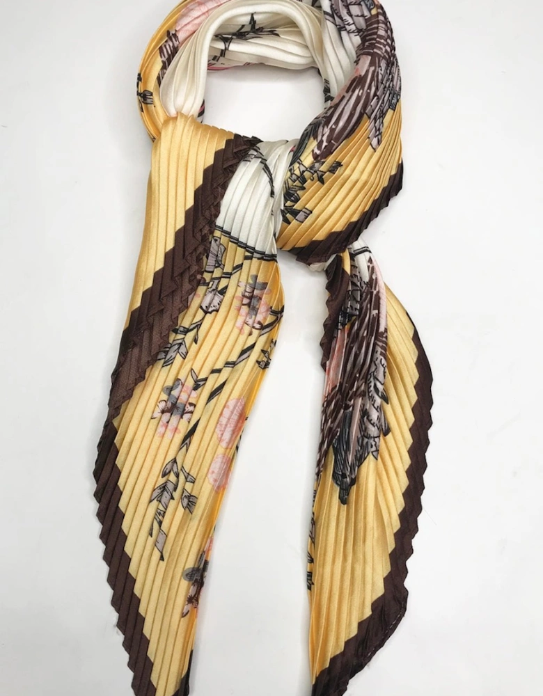 Silk Blend Pleated Scarf