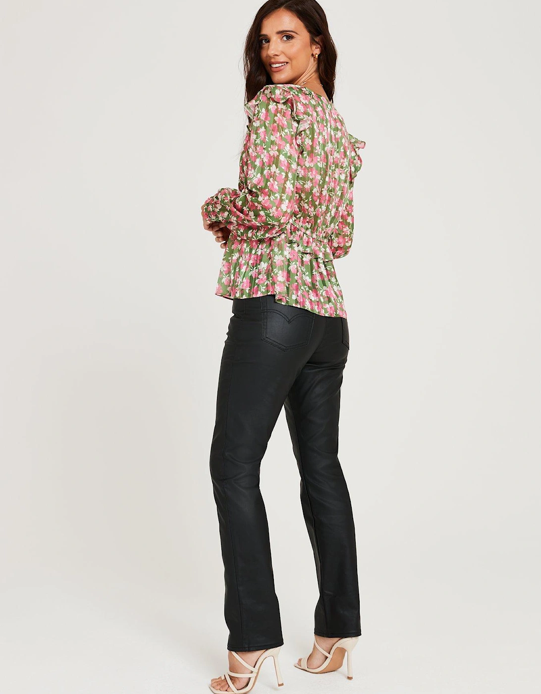 x V by Very Floral Frill Blouse - Multi