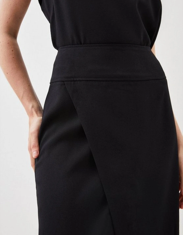 Satin Crepe Split Woven Maxi Skirt