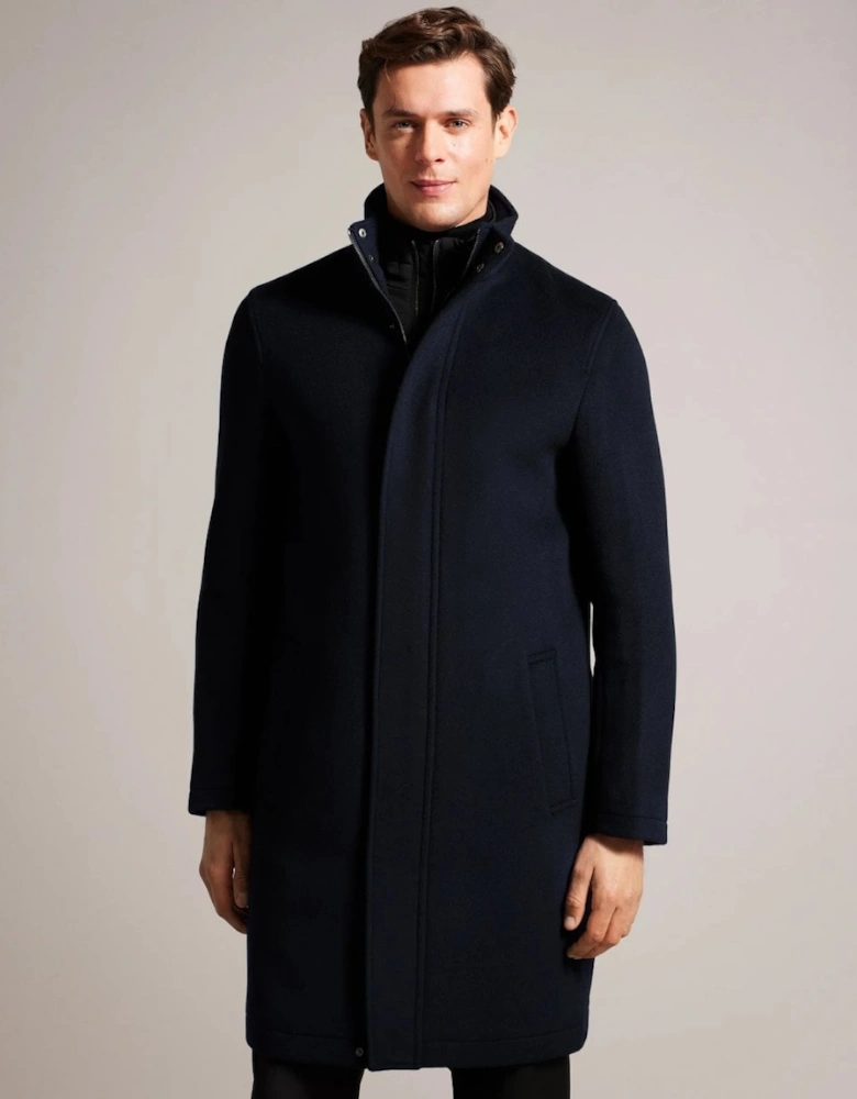 Ederson Mens Wool Blend Funnel Neck Coat