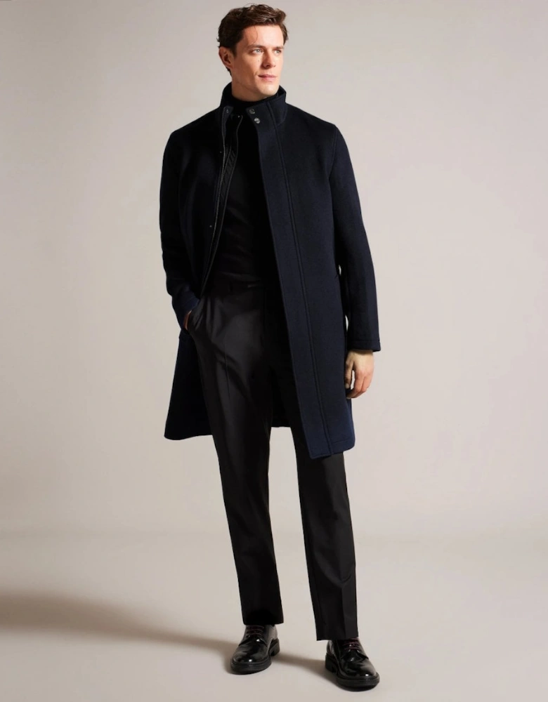 Ederson Mens Wool Blend Funnel Neck Coat