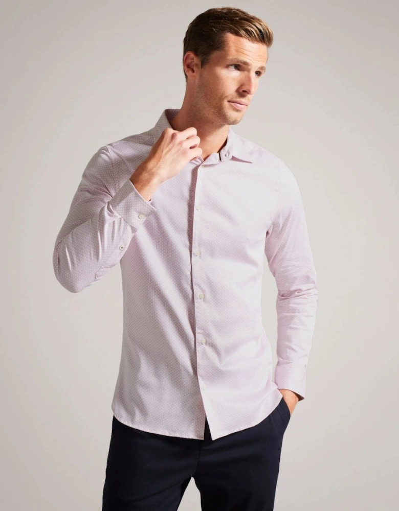 Faenza Mens Long Sleeve Geometric Shirt