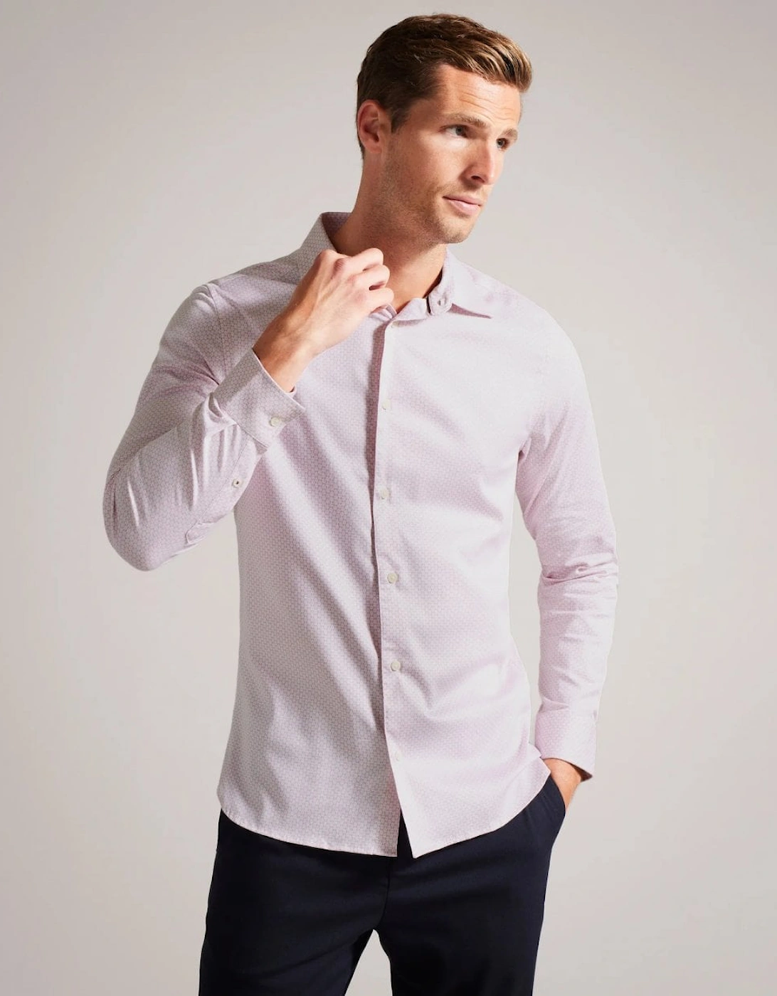 Faenza Mens Long Sleeve Geometric Shirt, 7 of 6