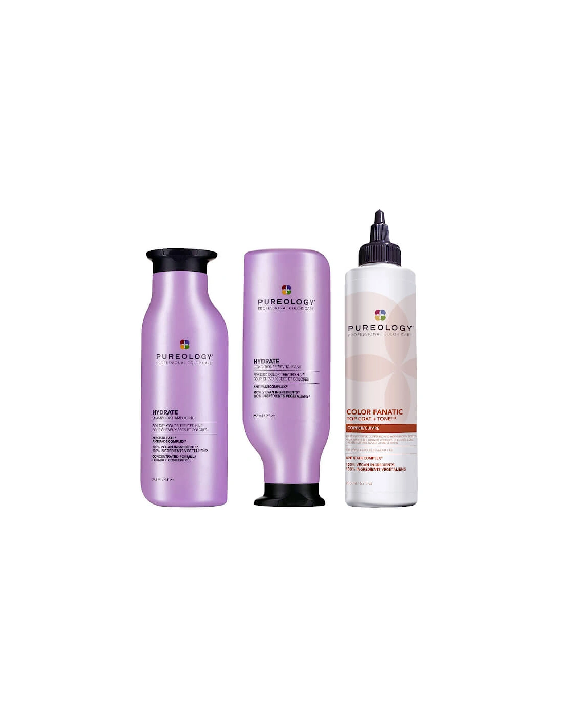 Hydrate Shampoo, Conditioner and Top Coat & Tone Routine for Neutralising and Hydrating Copper Hair, 2 of 1