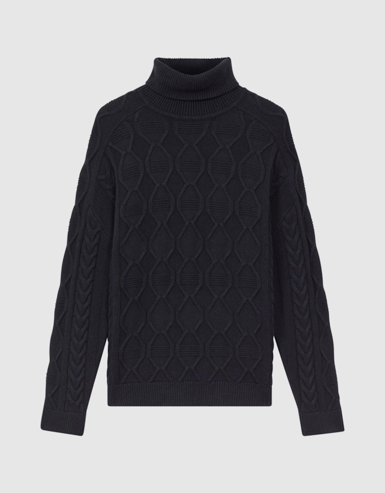 Cable Knitted Roll Neck Jumper