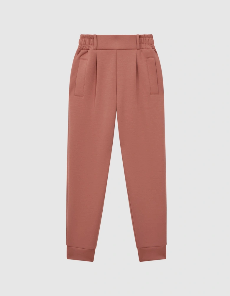 High Rise Elasticated Jersey Trousers