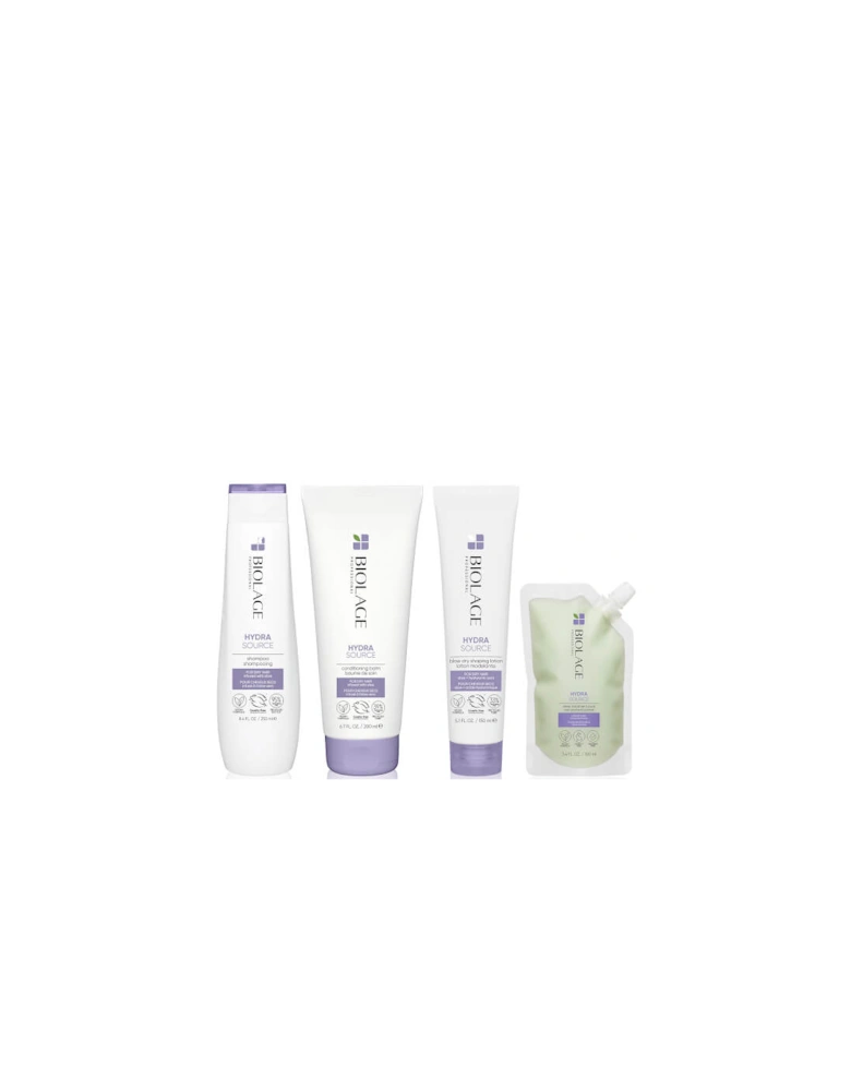 Hydrasource Hydrating Shampoo, Conditioner, Blow Dry Lotion and Deep Treatment Hair Mask Routine For Dry Hair