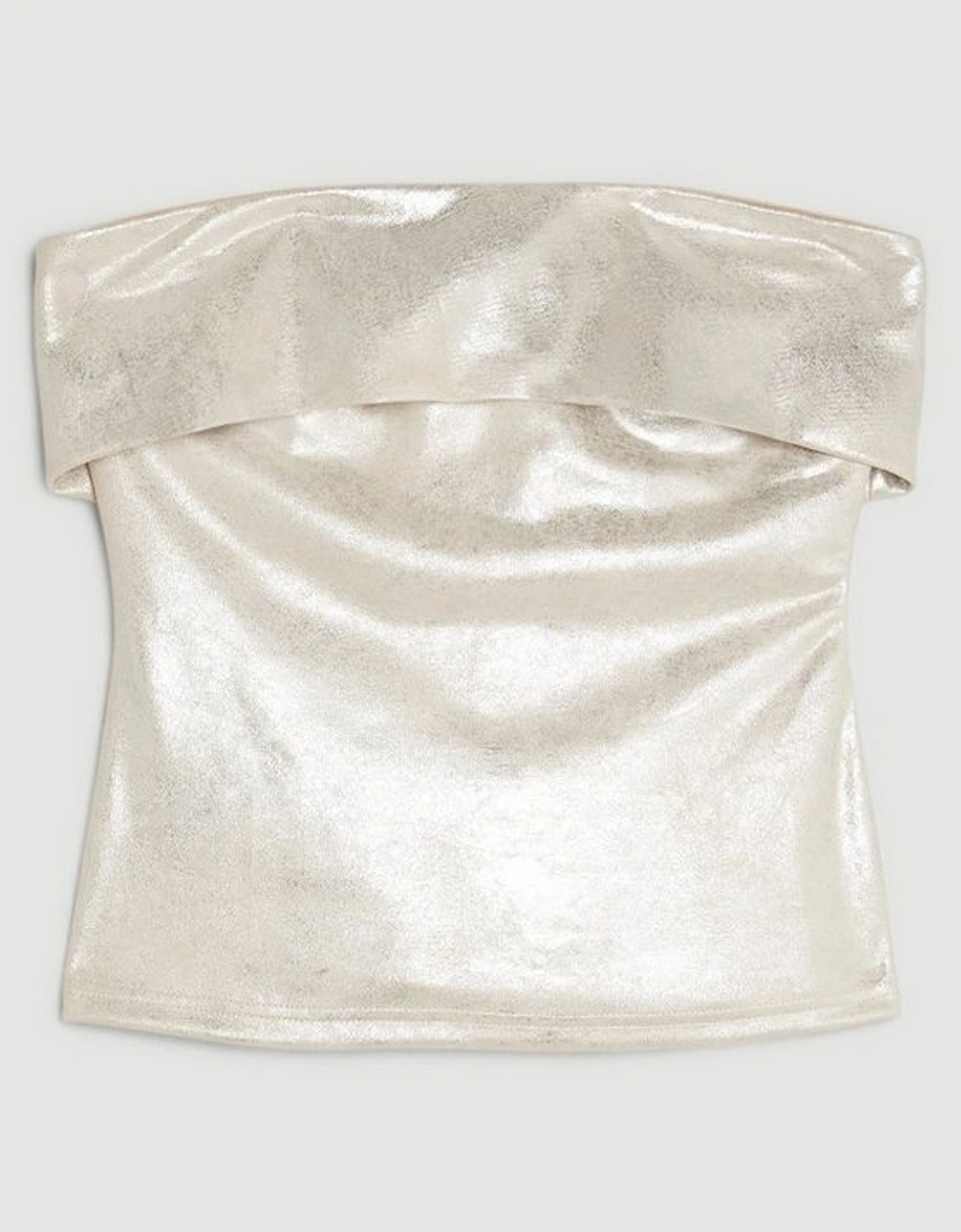 Metallic Ponte Bandeau Top