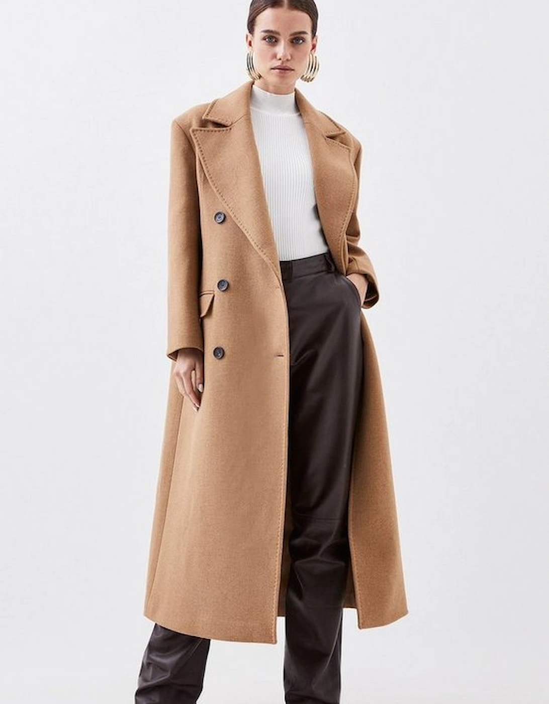 Petite Italian Manteco Wool Blend Double Breasted Coat