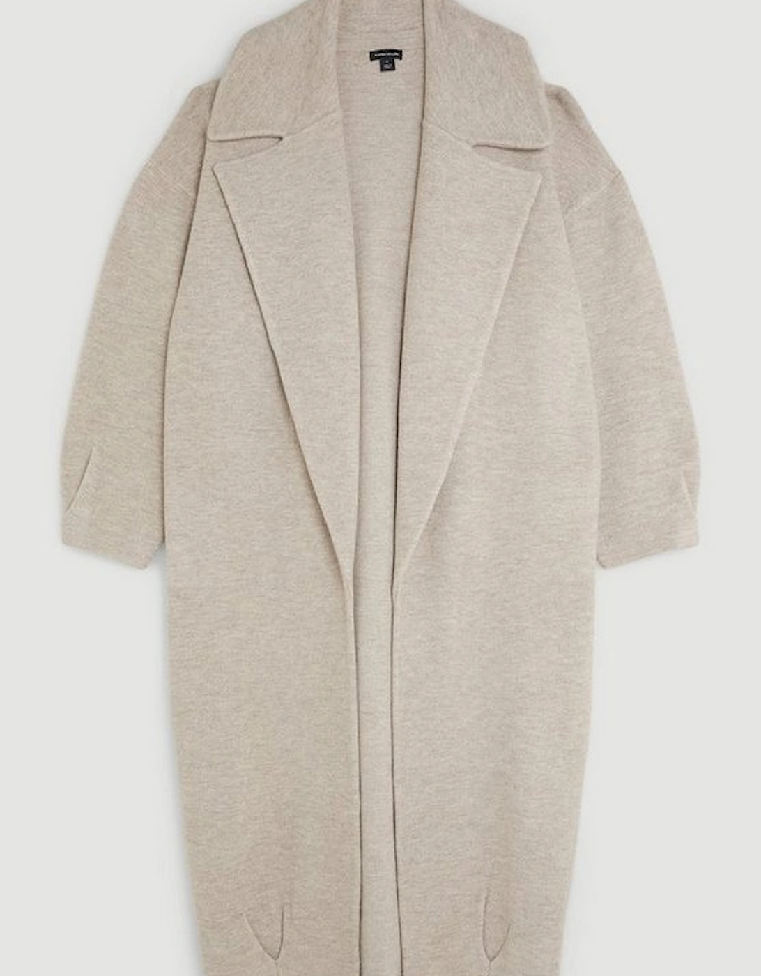 Compact Wool Blend Oversized Knit Coat