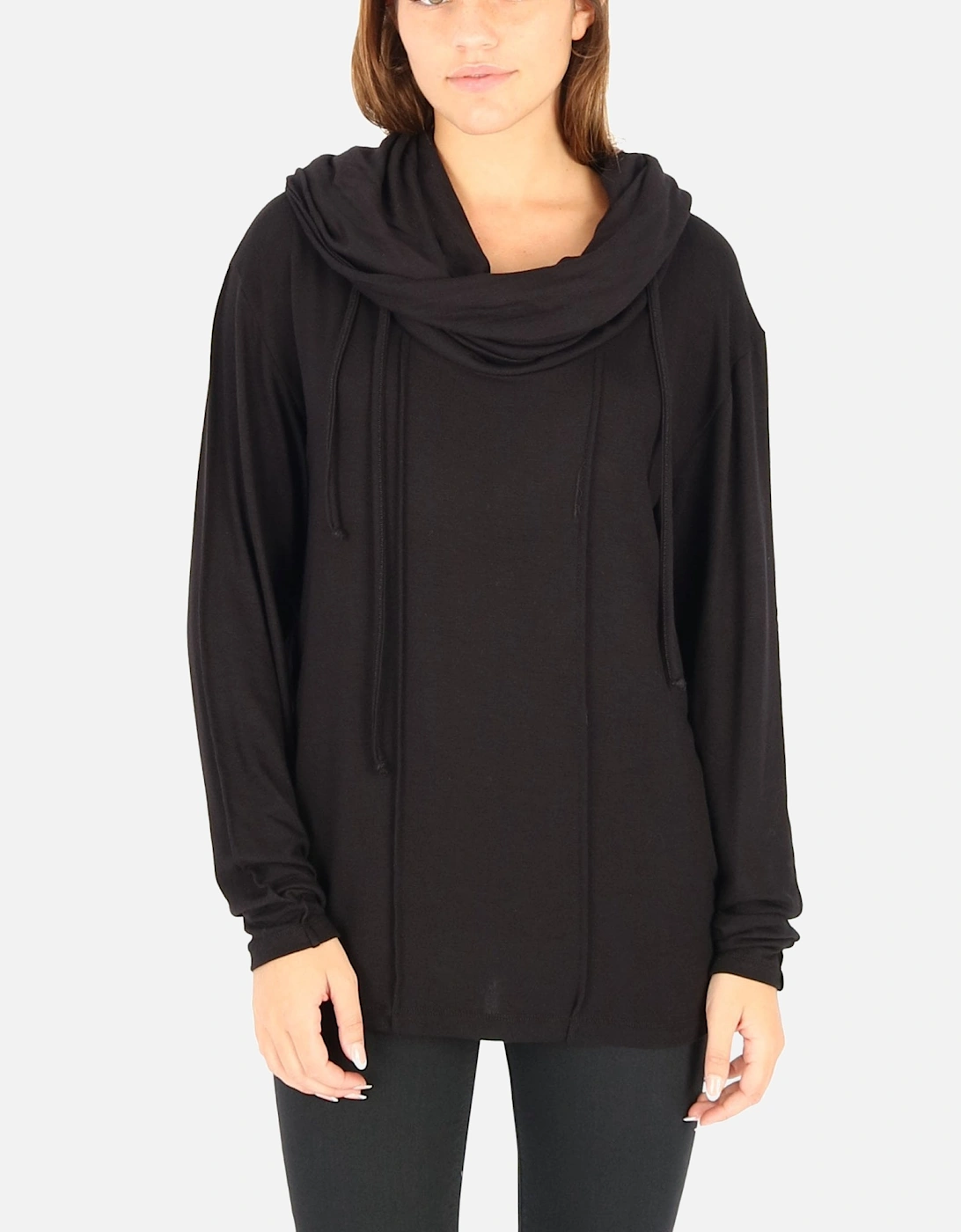 Slouch Neck LS Black Top, 5 of 4