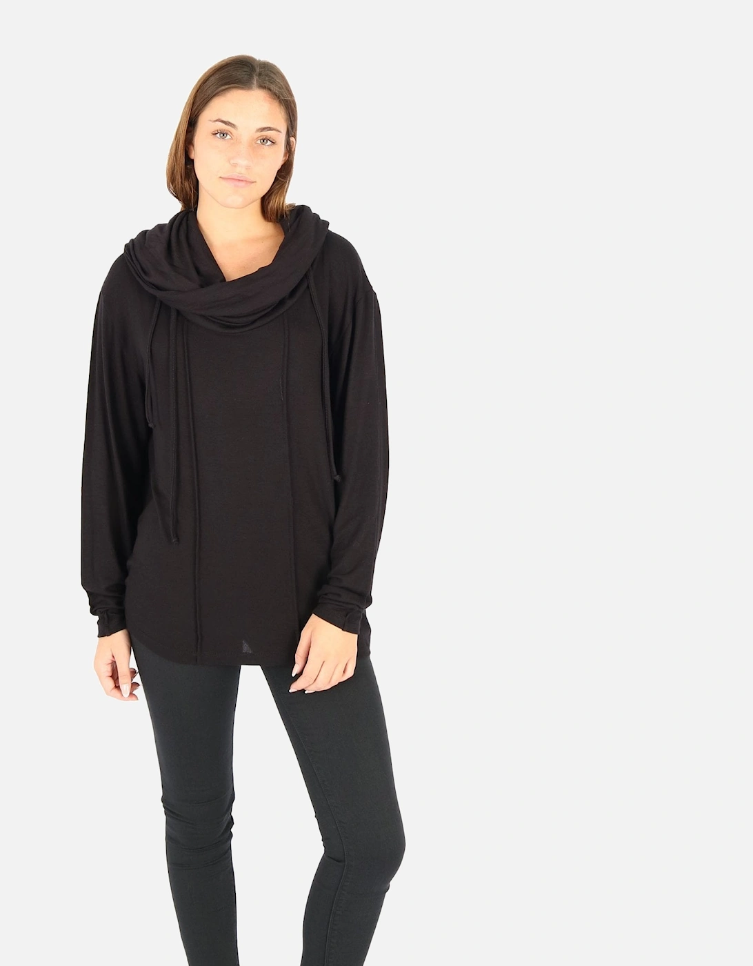 Slouch Neck LS Black Top