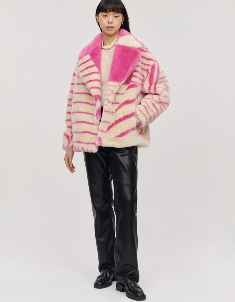 Rita Coat Bubblegum Pink Stripe - Pink Stripe