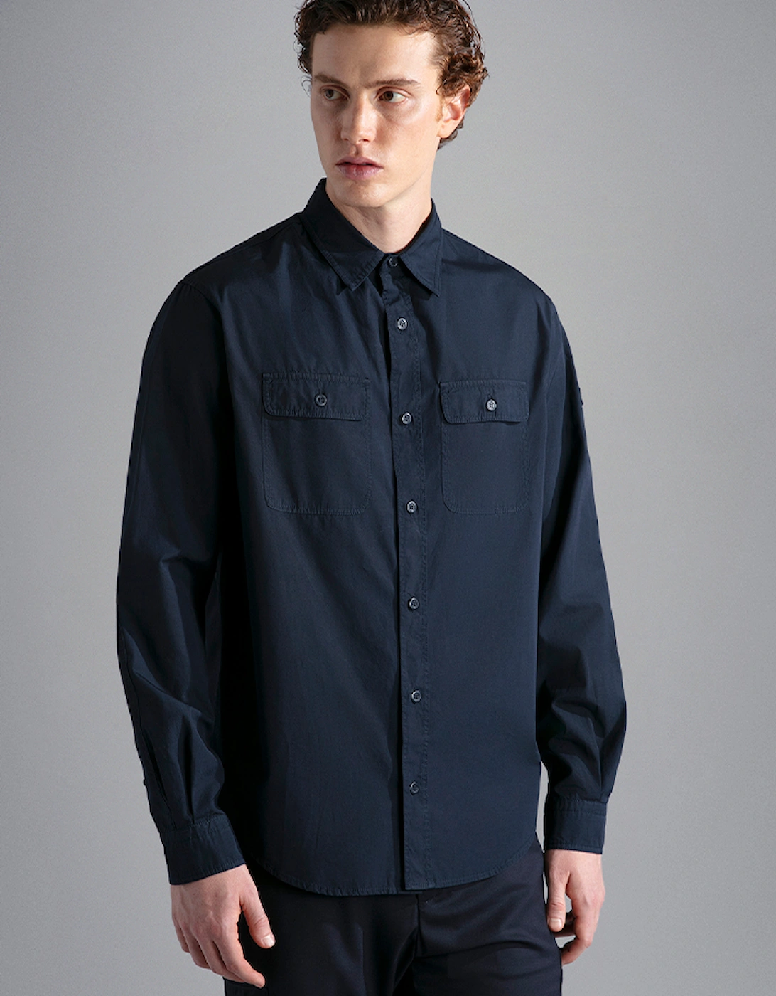 Men's Garment Dyed Cotton Overshirt with Iconic Badge, 4 of 3