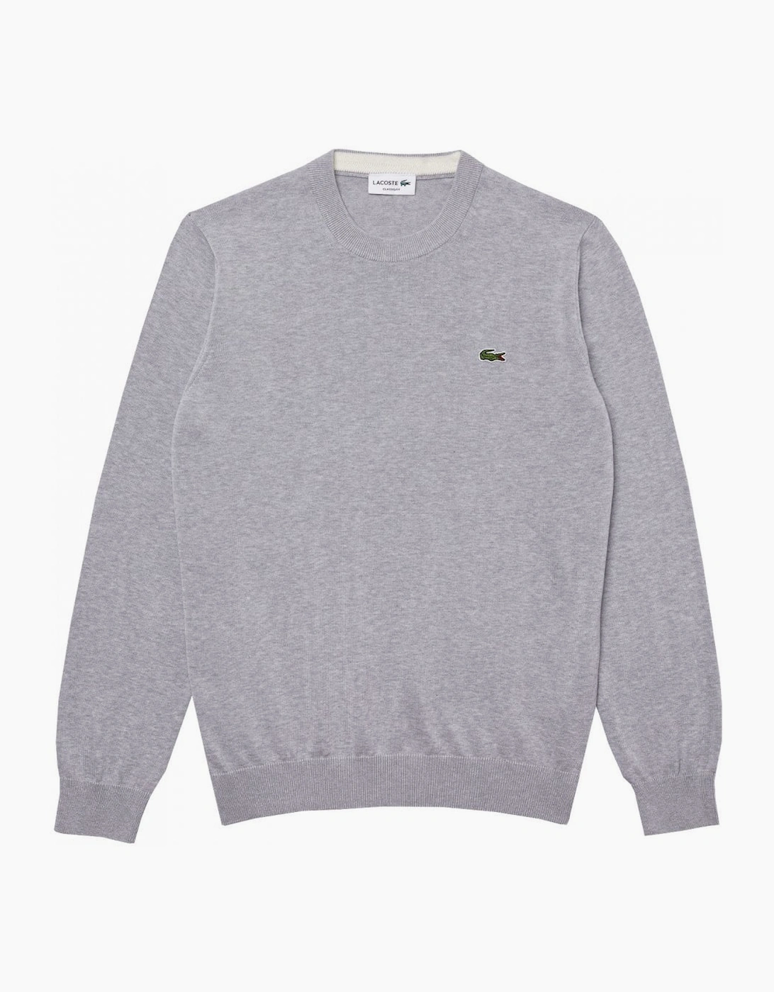 Lacoste Men's Grey Cotton Crew Neck Knit  46 Size 6