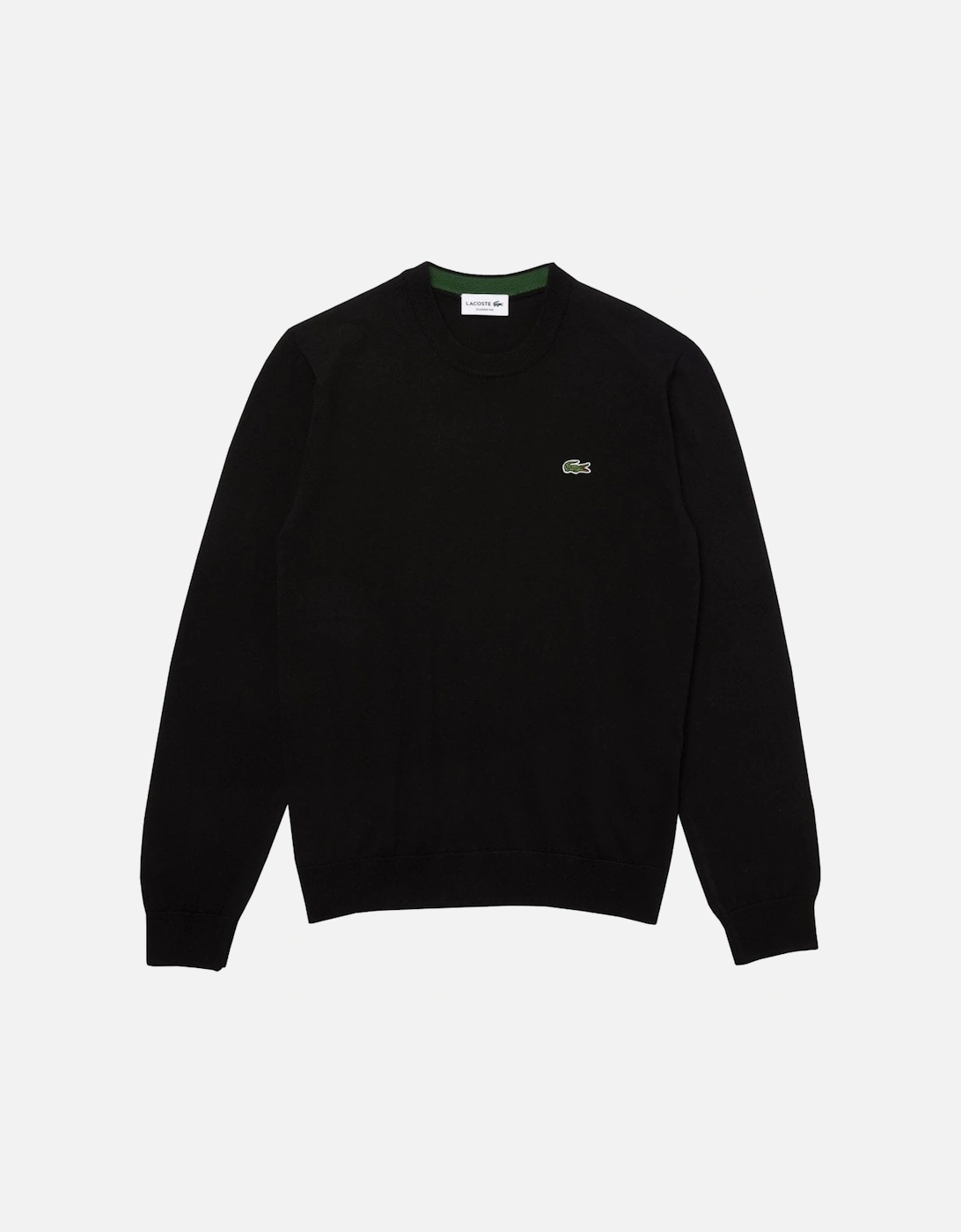 Men's Black Cotton Crew Neck Knit, 3 of 2