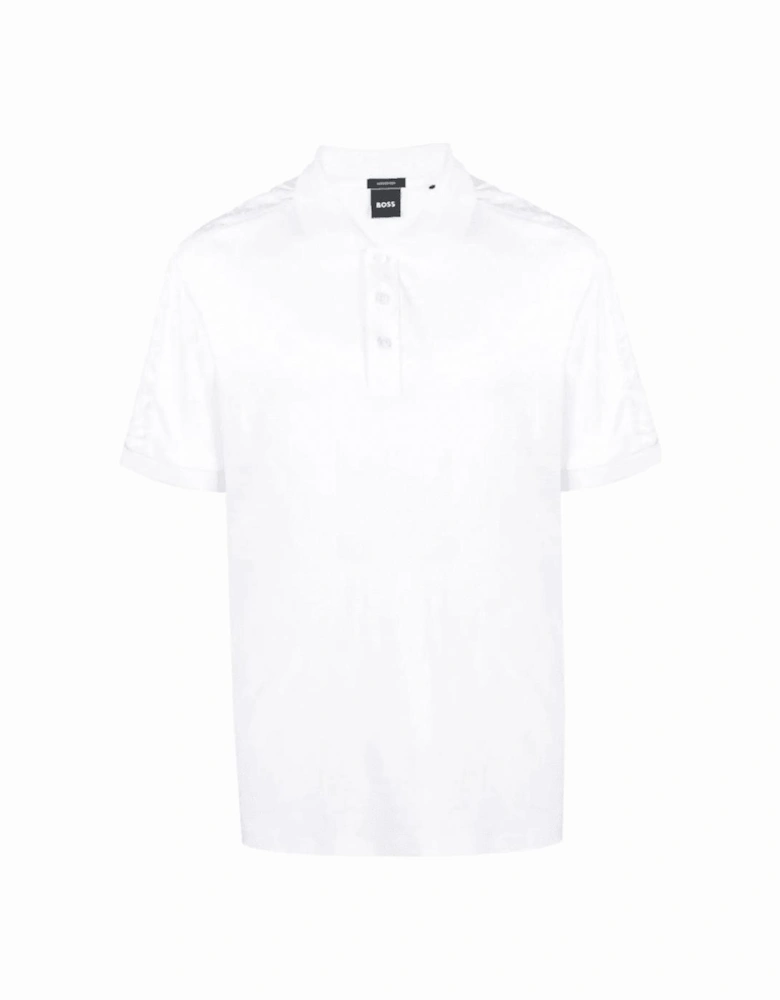 Parlay 189 Monogram Trim White Polo Shirt