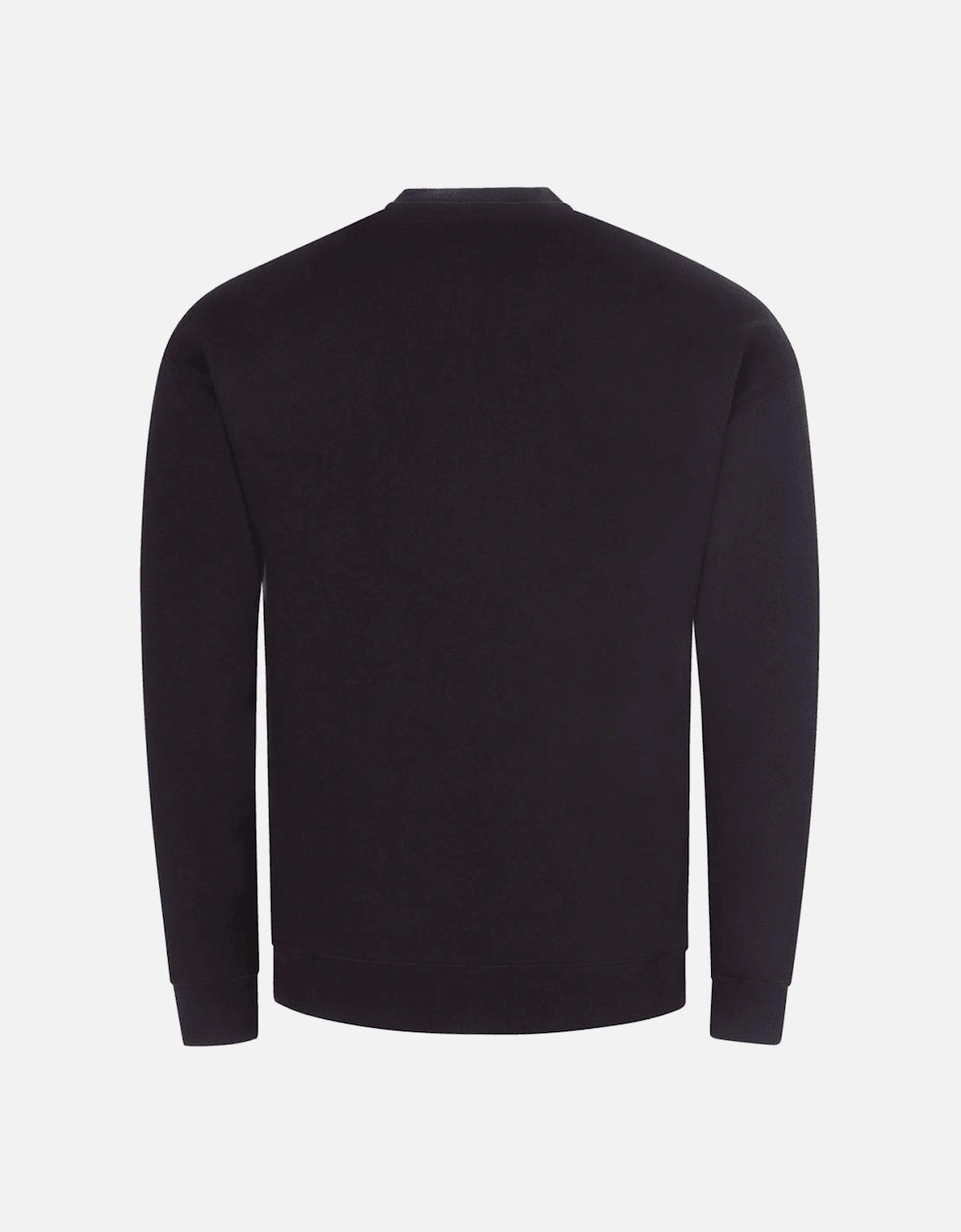 Cotton Logo Print Pullover Black Sweatshirt