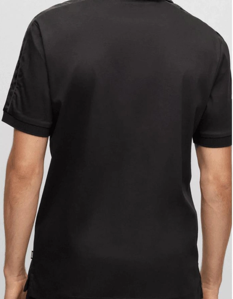 Parlay 189 Monogram Trim Black Polo Shirt