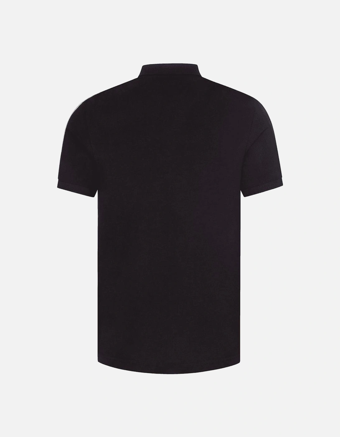 Cotton Taped Milano Logo Black Polo Shirt