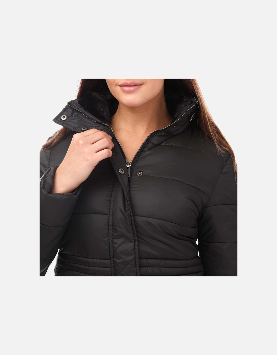 Womens Padded Jacket with Inner Fur Collar