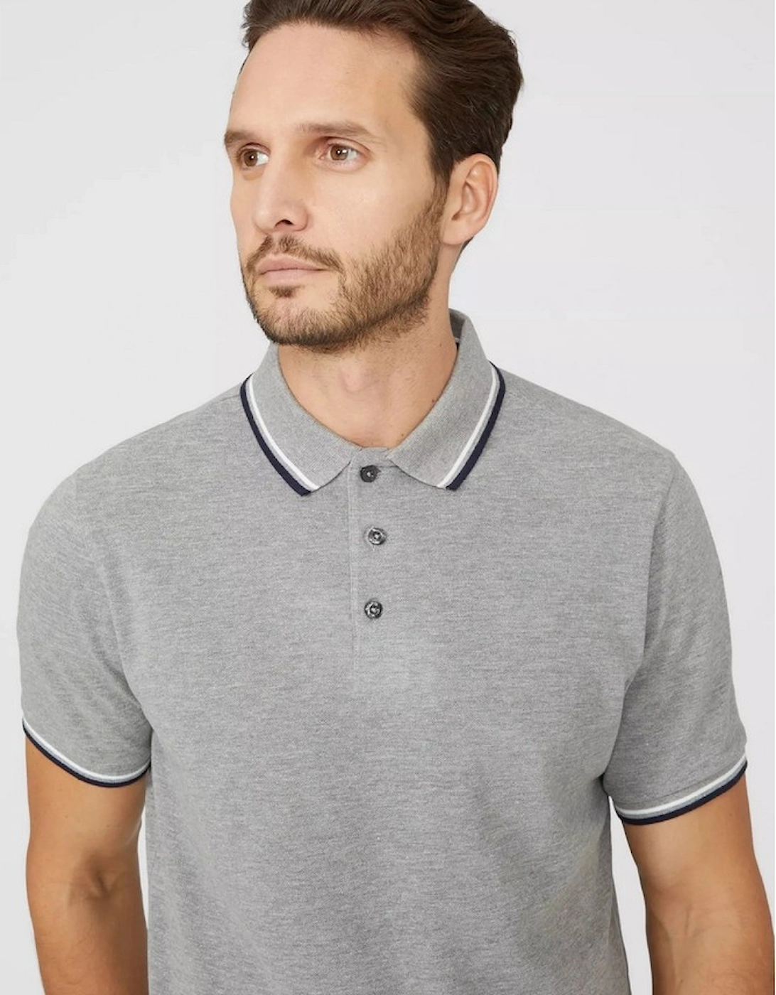 Mens Pique Tipped Polo Shirt